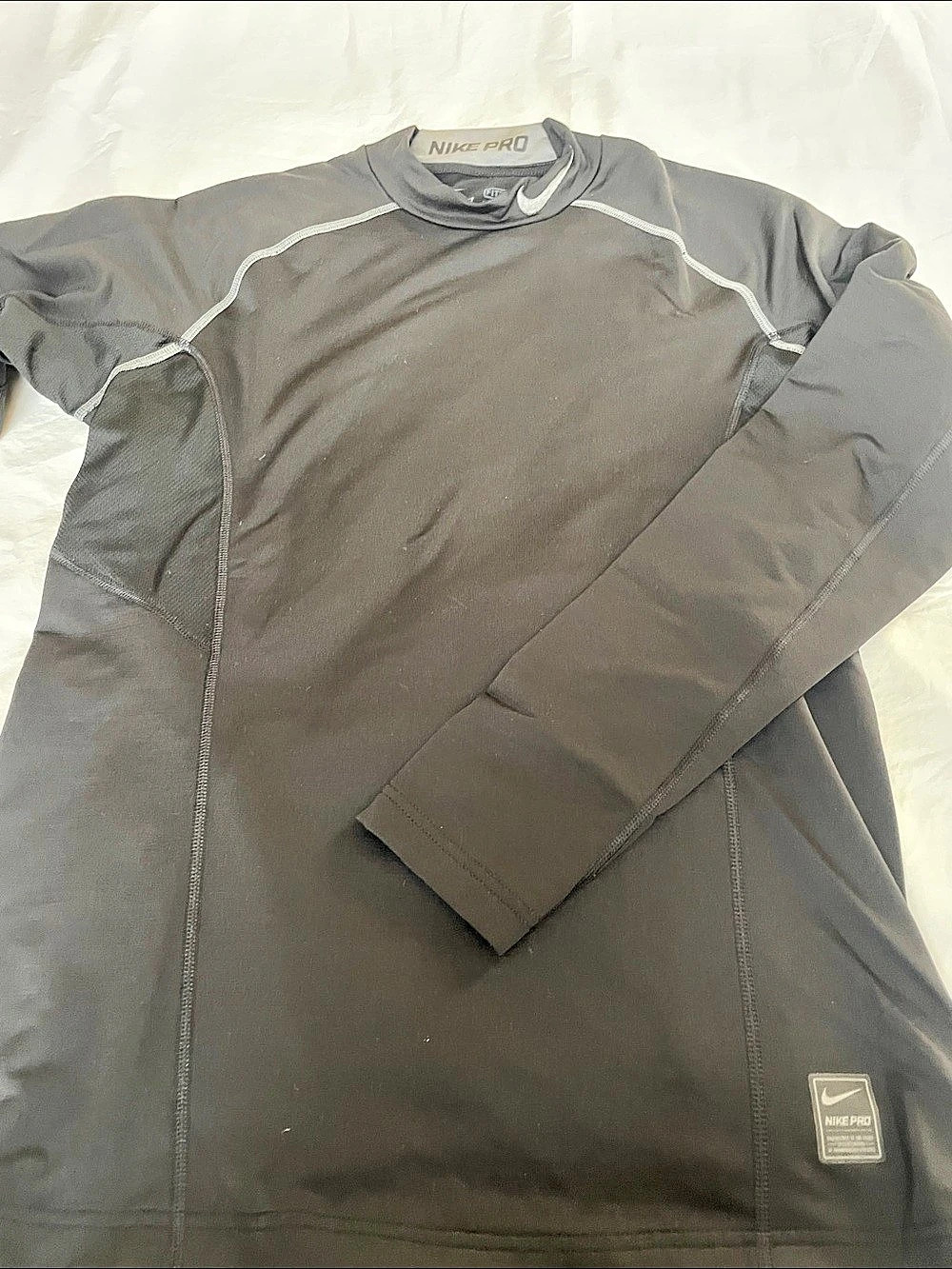 Nike Pro Dri-FIT Fitness Mock-Neck Long-Sleeve Top Black Medium